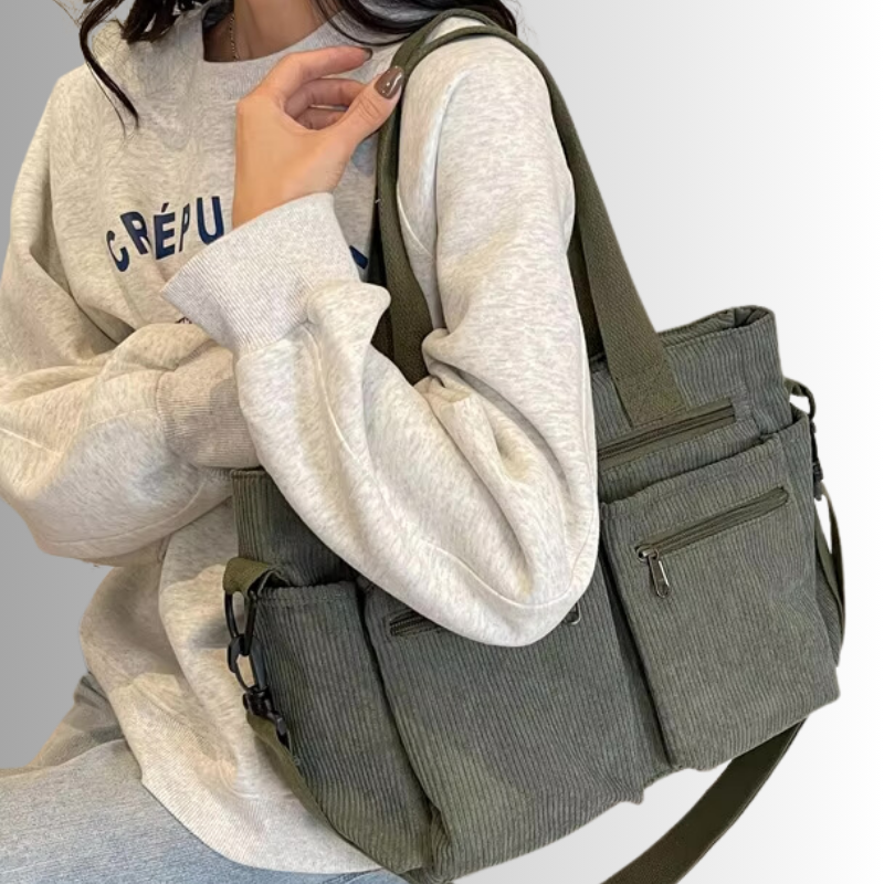 Borsa Tracolla Velluto Coste Donna