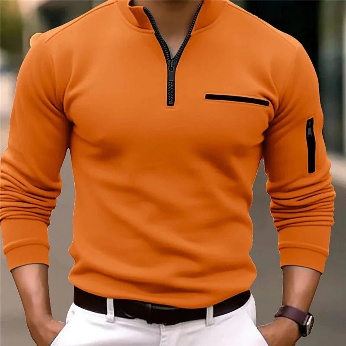 Maglione Mezza Zip Collo Alto Uomo