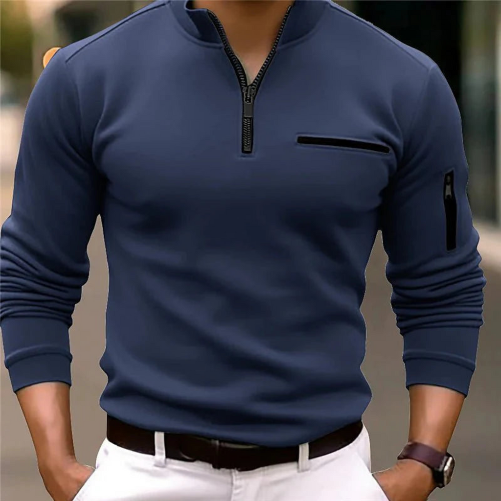 Maglione Mezza Zip Collo Alto Uomo