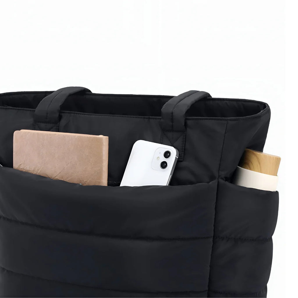 Borsa Tote Trapuntata con Zip Donna