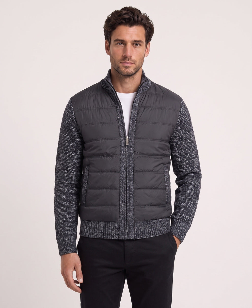 Cardigan Trapuntato con Zip Uomo