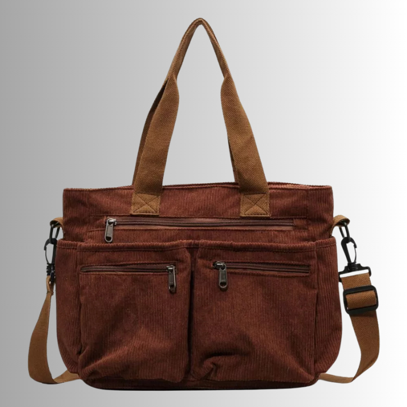 Borsa Tracolla Velluto Coste Donna