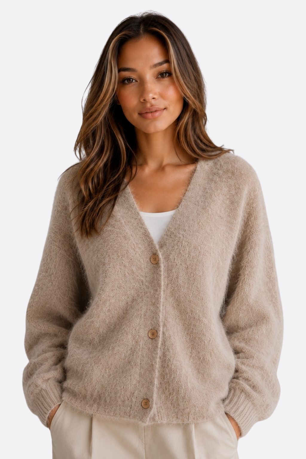 Cardigan Scollo a V Oversize Donna