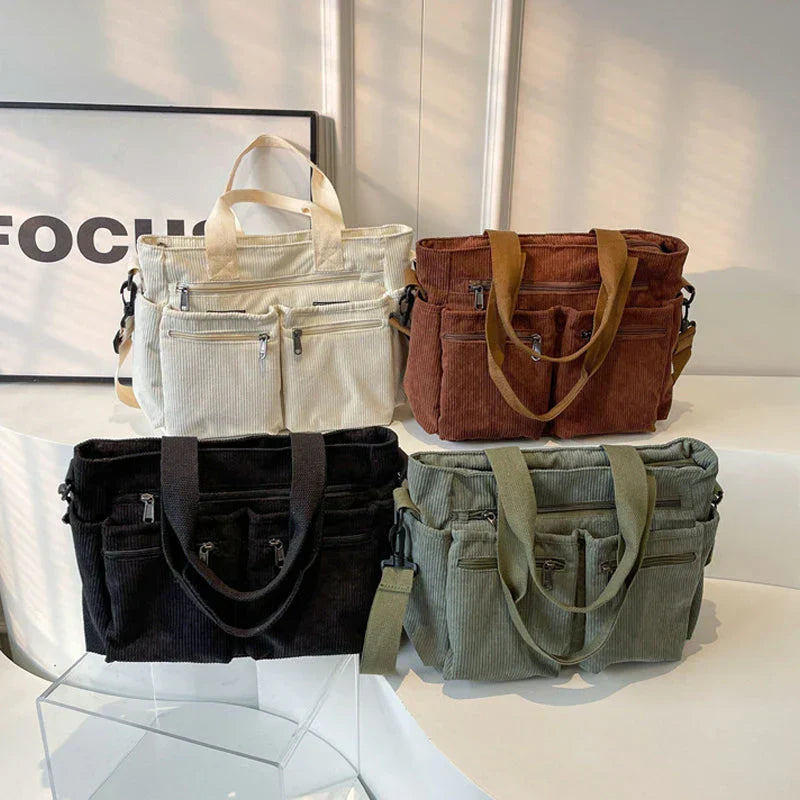 Borsa Tracolla Velluto Coste Donna