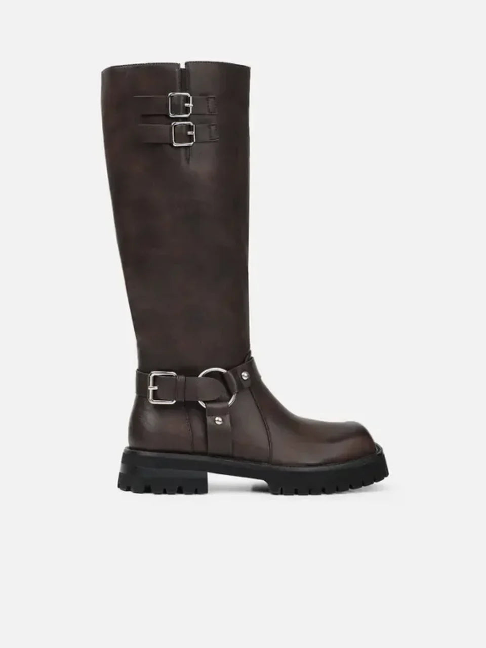 Stivali Biker al Ginocchio Platform Donna