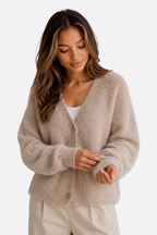 Cardigan Scollo a V Oversize Donna