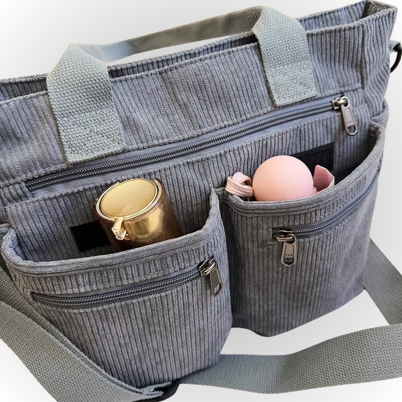 Borsa Tracolla Velluto Coste Donna