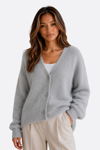 Cardigan Scollo a V Oversize Donna