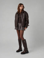 Stivali Biker al Ginocchio Platform Donna