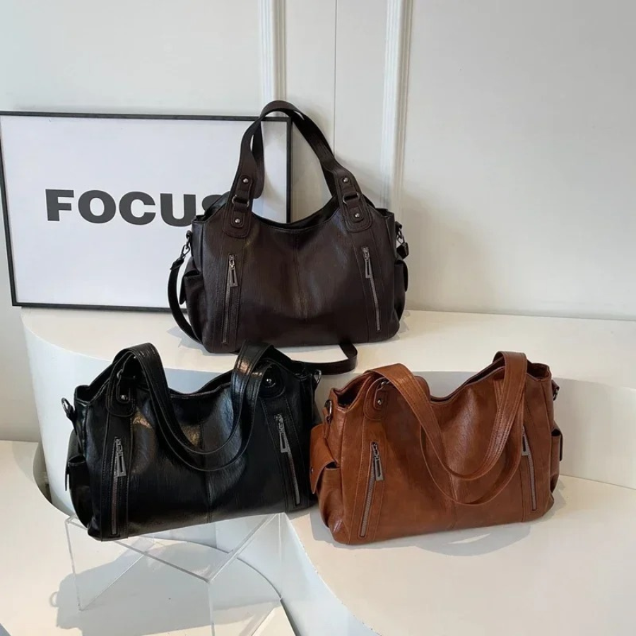 Borsa Tracolla Ecopelle con Zip Donna