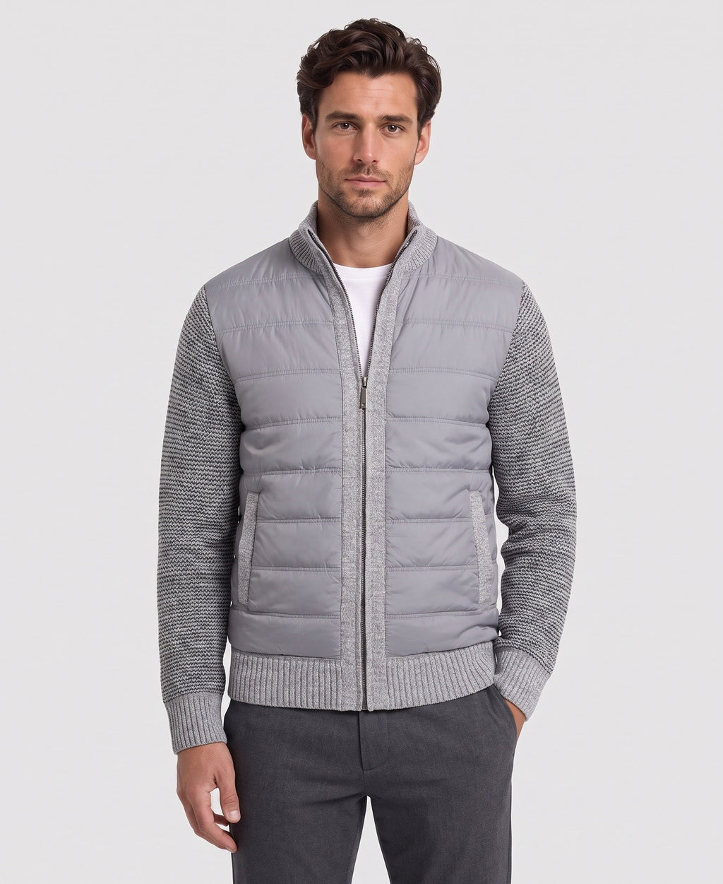 Cardigan Trapuntato con Zip Uomo