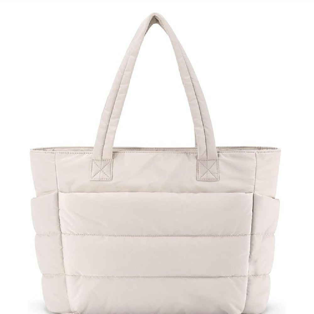 Borsa Tote Trapuntata con Zip Donna