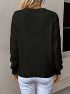 Maglione Scollo a V Traforato Donna