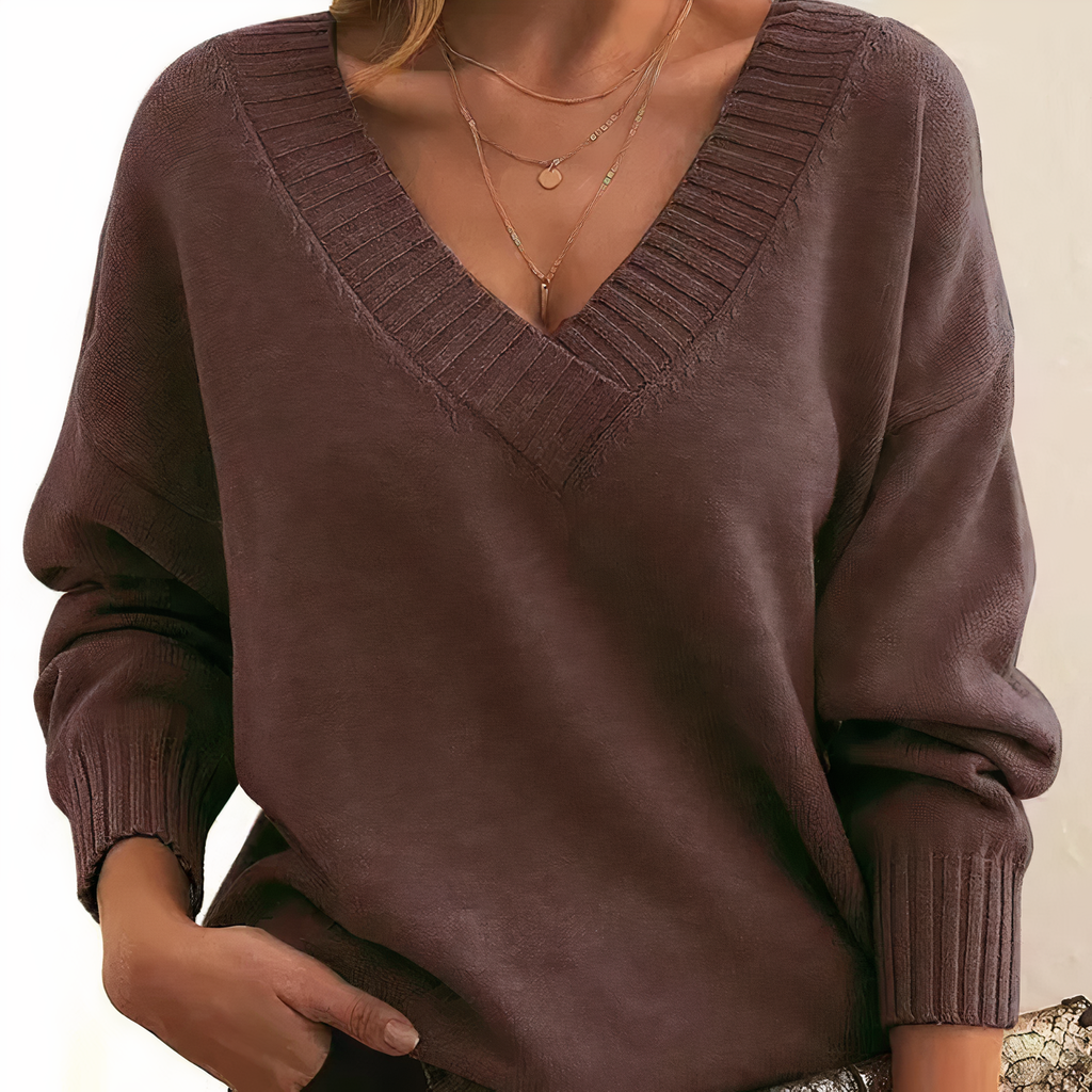 Maglione Scollo a V Morbido Donna