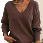 Maglione Scollo a V Morbido Donna