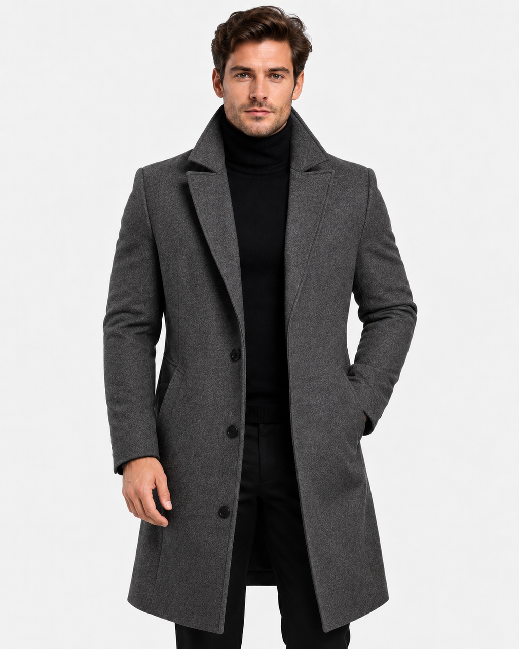 Cappotto Lungo Invernale Lana Uomo