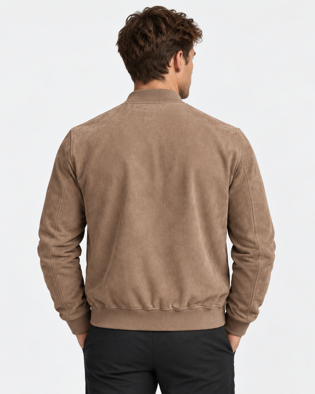 Giubbotto Bomber Scamosciato con Zip Uomo