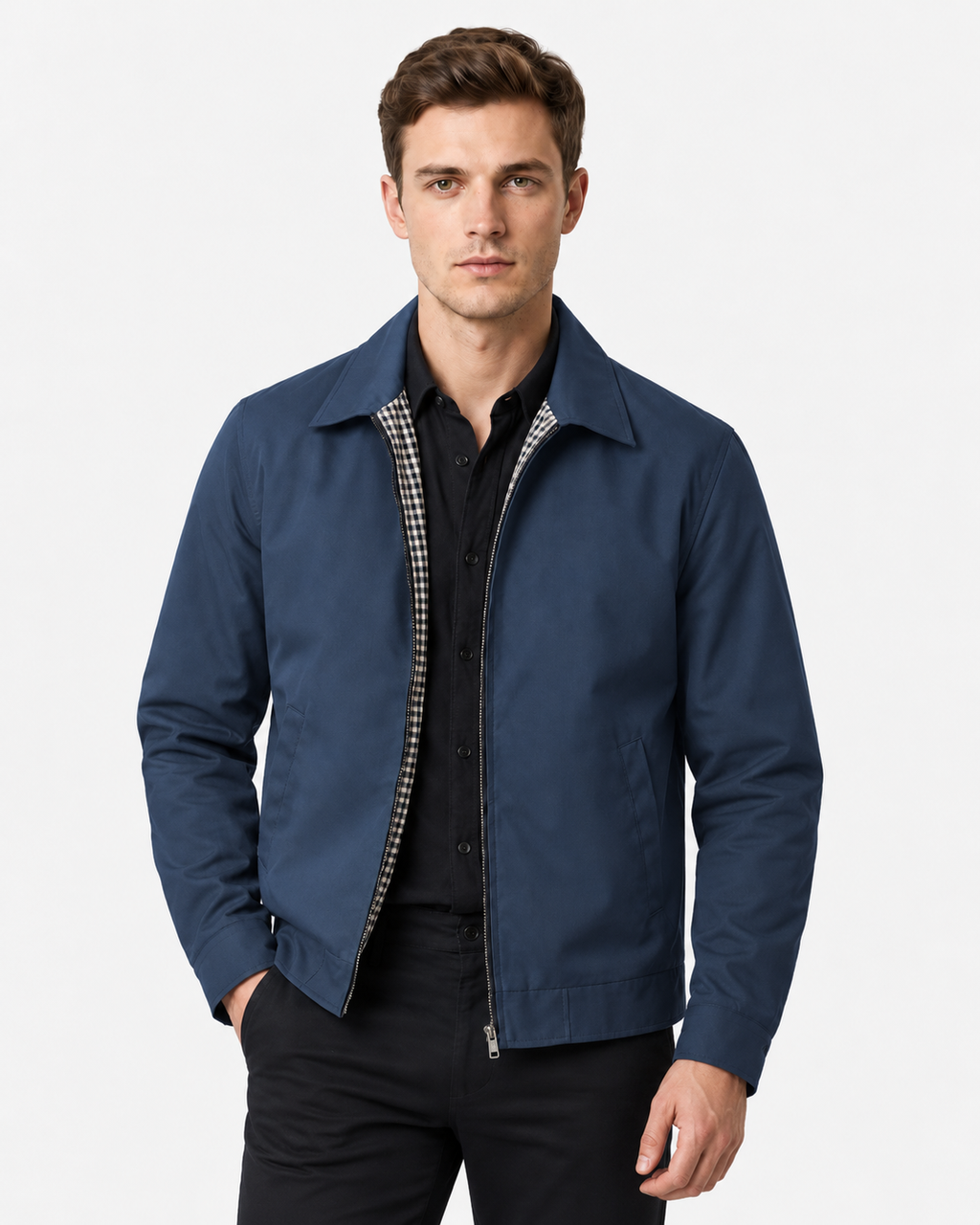 Giubbotto Harrington con Zip Foderato Uomo