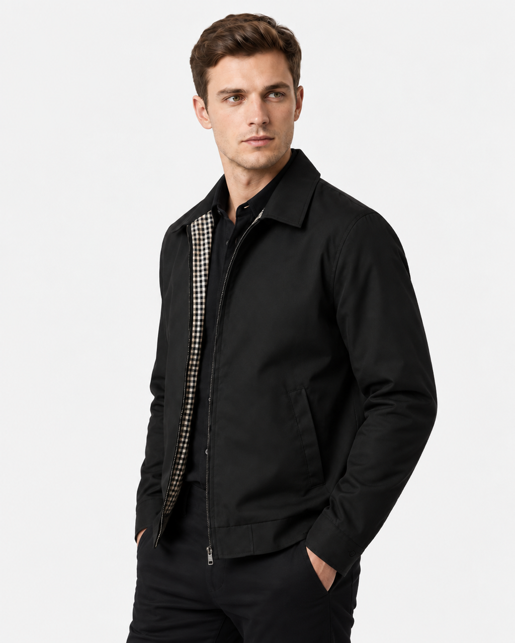 Giubbotto Harrington con Zip Foderato Uomo