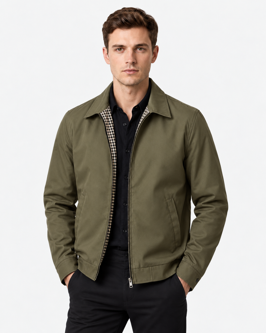 Giubbotto Harrington con Zip Foderato Uomo