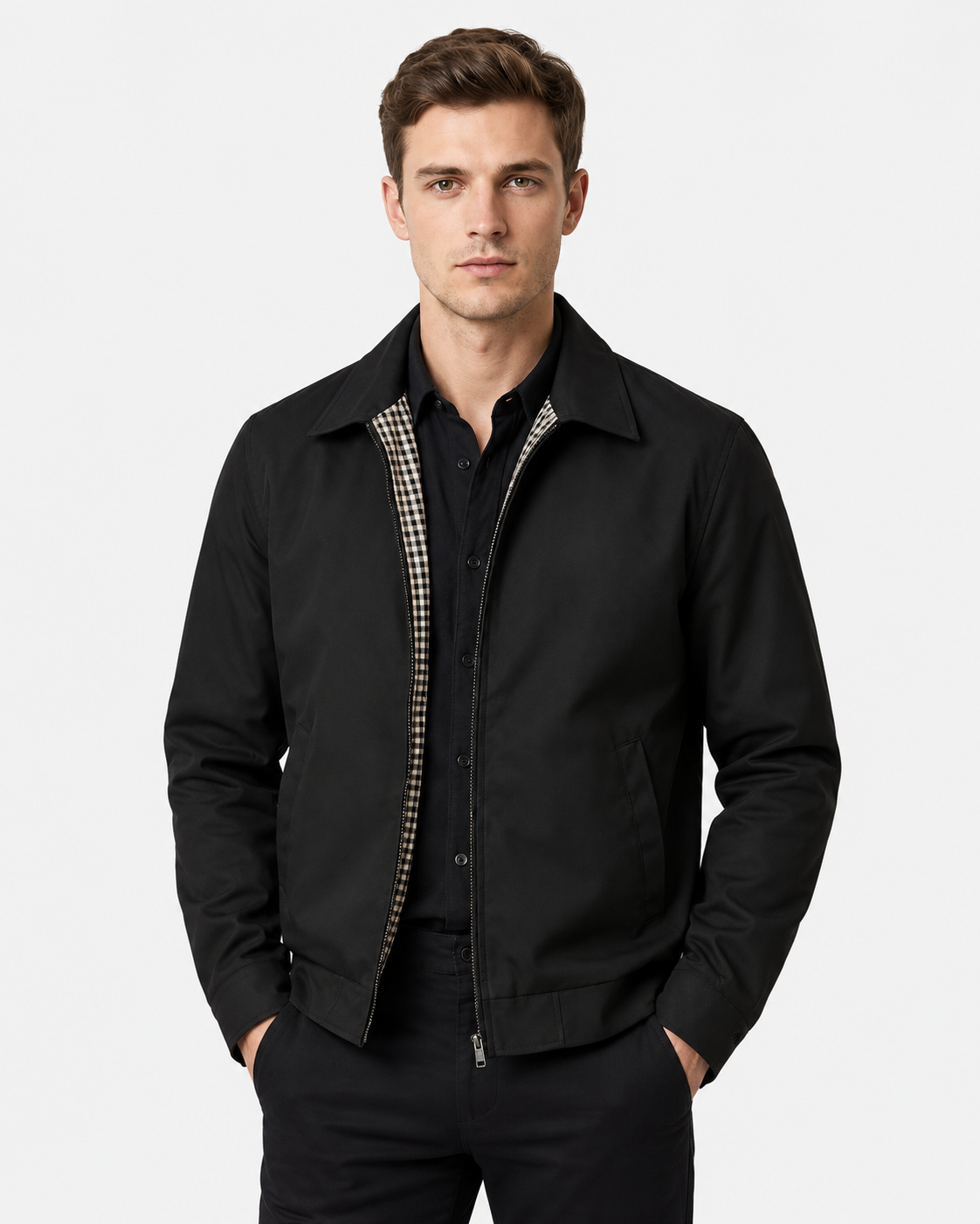 Giubbotto Harrington con Zip Foderato Uomo