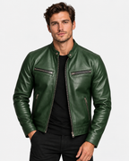 Giubbotto Ecopelle Biker con Zip Uomo