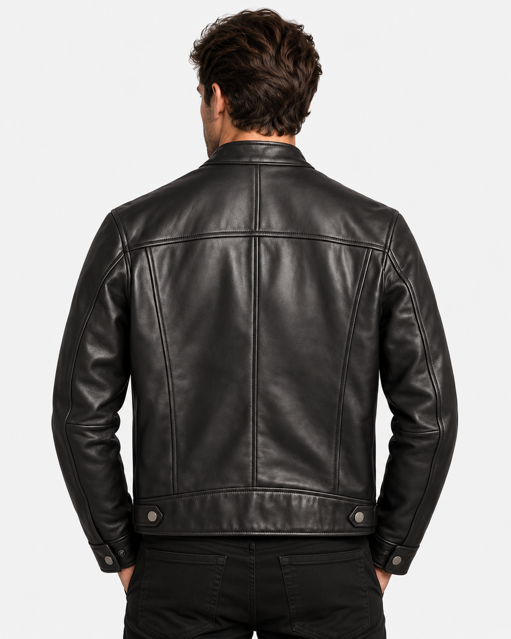 Giubbotto Ecopelle Biker con Zip Uomo