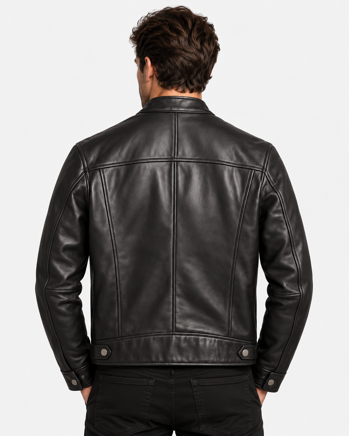 Giubbotto Ecopelle Biker con Zip Uomo