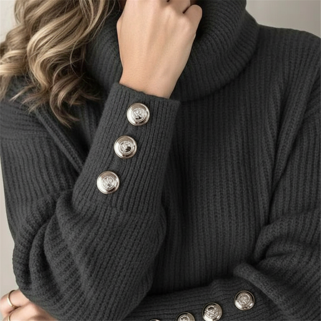 Maglione Dolcevita a Coste Donna