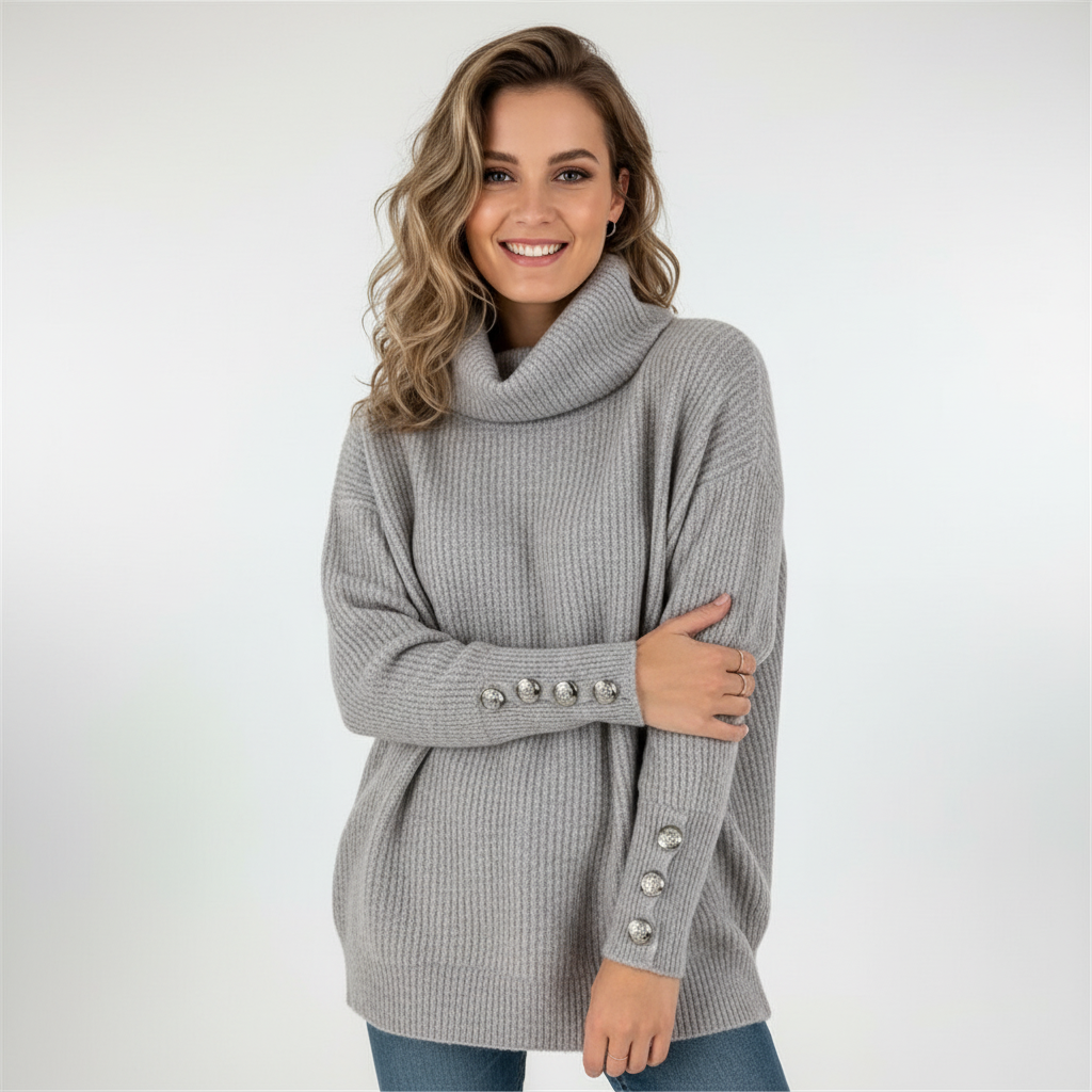 Maglione Dolcevita a Coste Donna