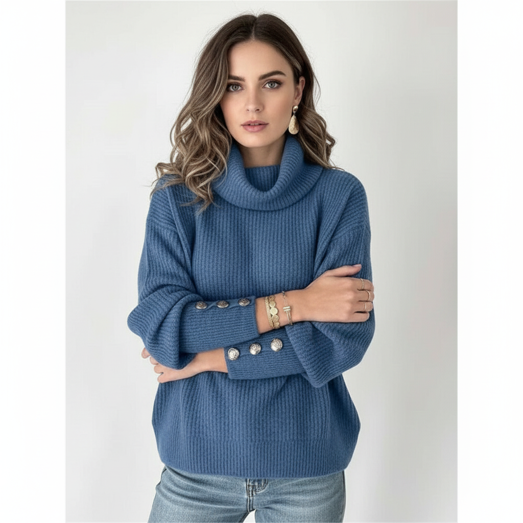 Maglione Dolcevita a Coste Donna
