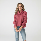 Maglione Dolcevita a Coste Donna