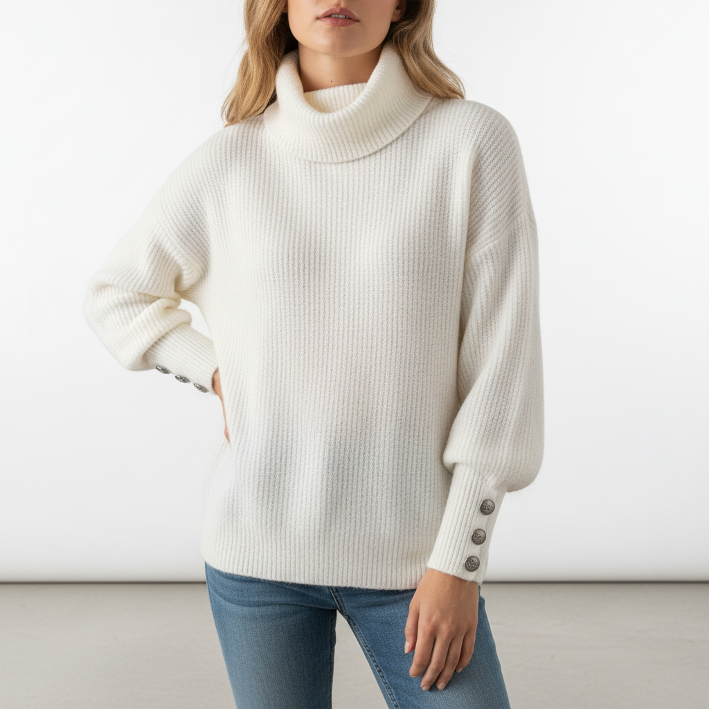 Maglione Dolcevita a Coste Donna