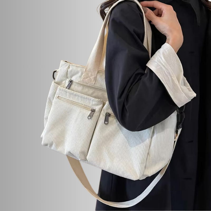 Borsa Tracolla Velluto Coste Donna