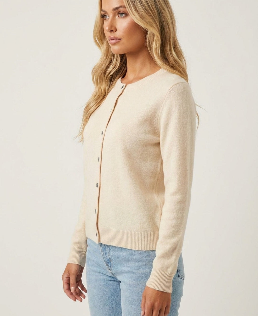 Cardigan Girocollo con Bottoni Donna