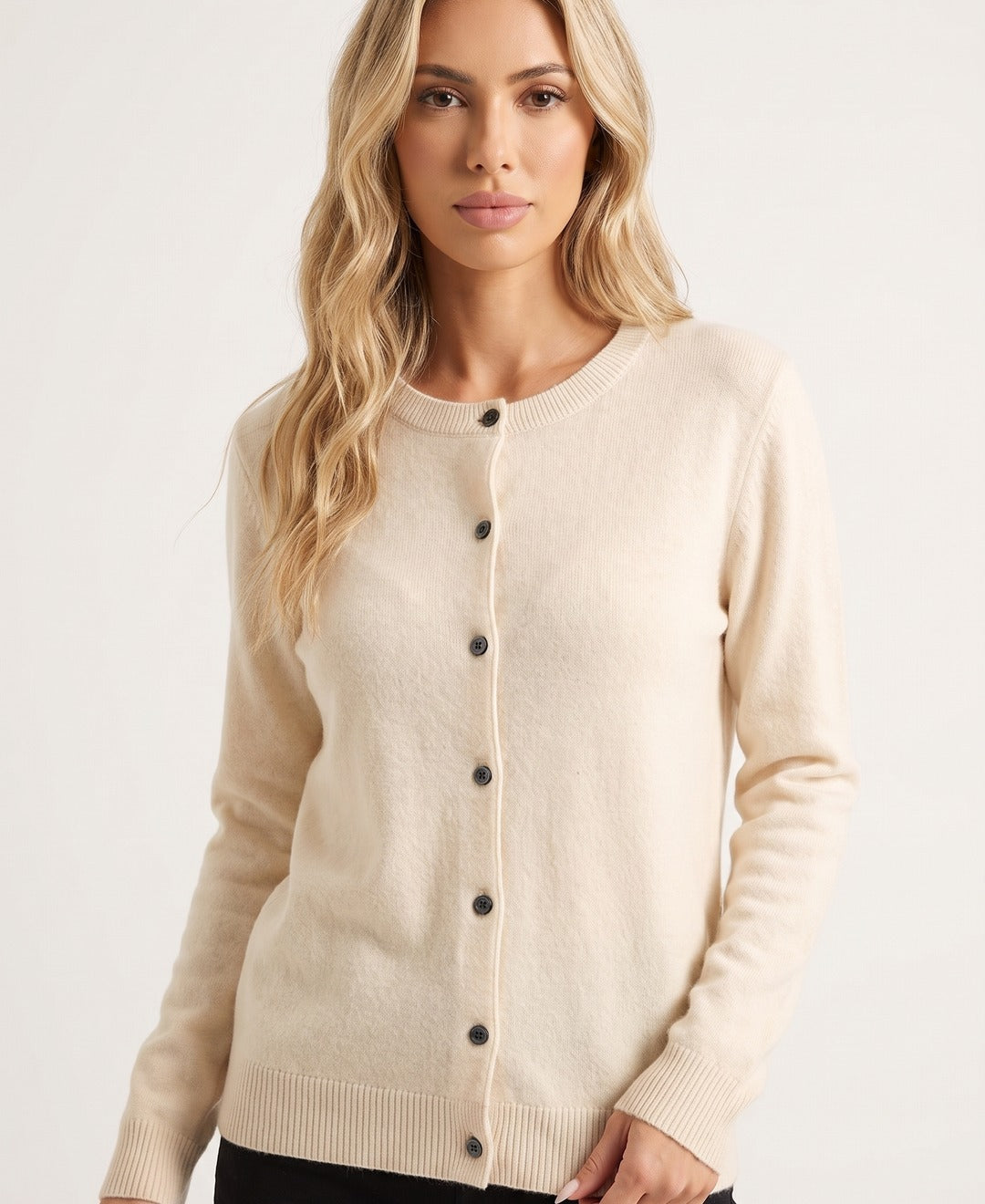 Cardigan Girocollo con Bottoni Donna