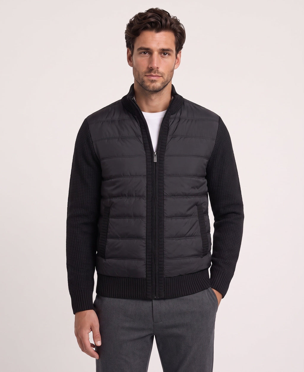 Cardigan Trapuntato con Zip Uomo