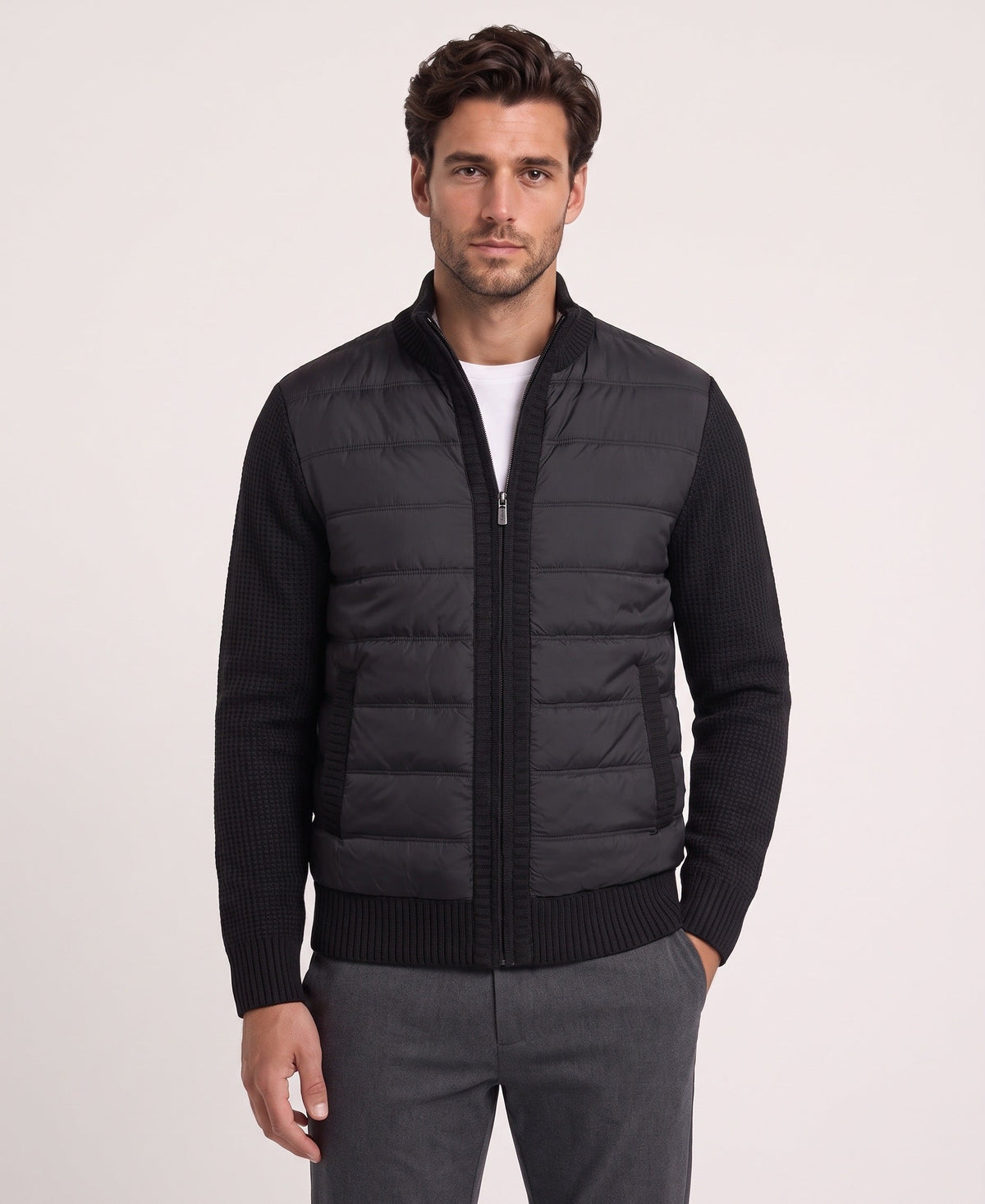 Cardigan Trapuntato con Zip Uomo