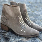 Stivaletti con Borchie Tacco Largo Donna