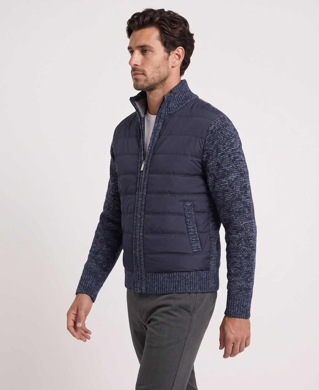 Cardigan Trapuntato con Zip Uomo