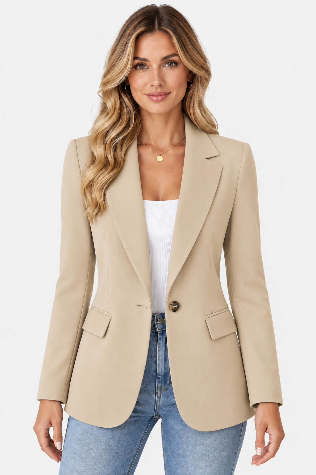 Blazer Collo Sciallato Un Bottone Donna