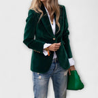 Blazer in Velluto con Bottoni Donna