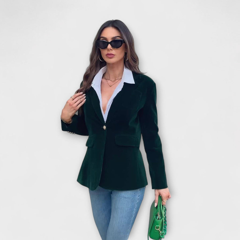 Blazer in Velluto con Bottoni Donna