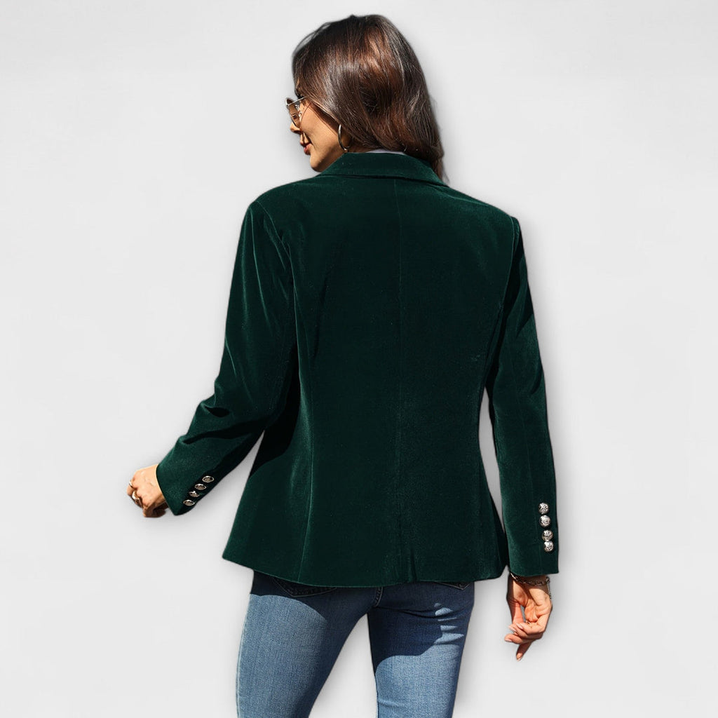 Blazer in Velluto con Bottoni Donna