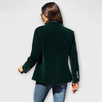 Blazer in Velluto con Bottoni Donna