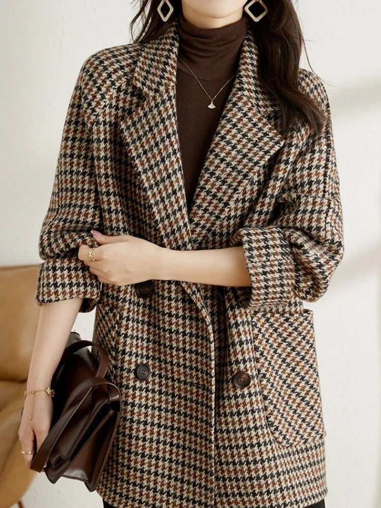 Blazer Oversize a Quadri Donna