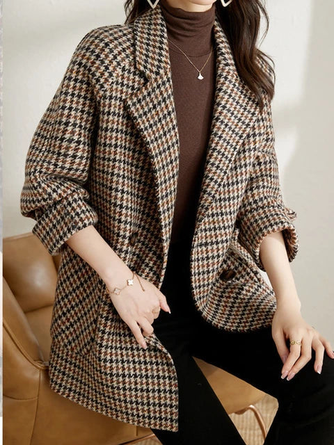 Blazer Oversize a Quadri Donna