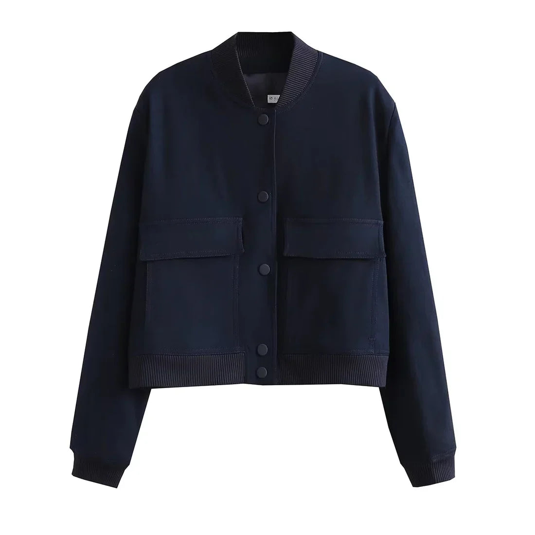 Bomber Cropped con Bottoni Donna