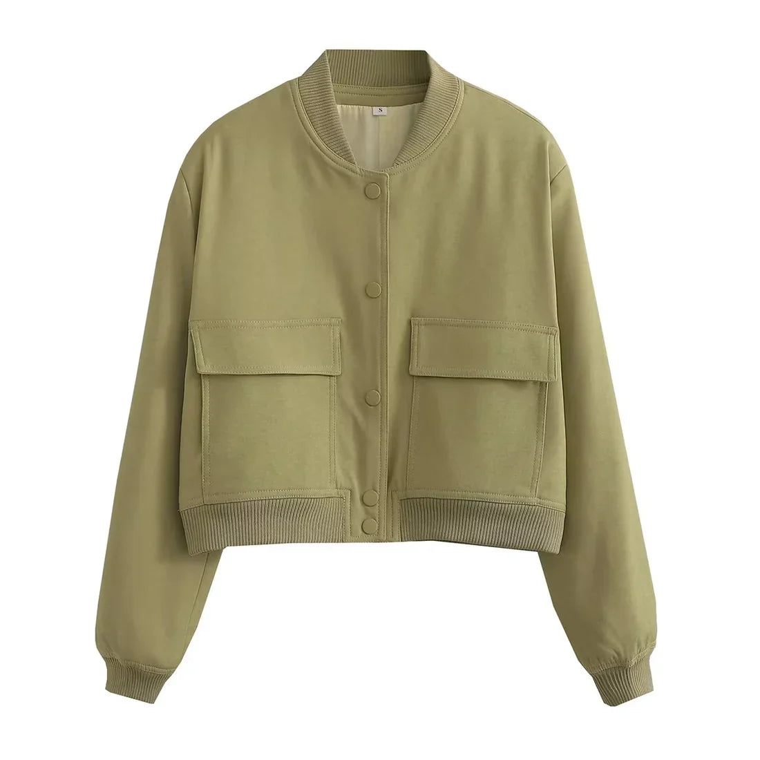 Bomber Cropped con Bottoni Donna