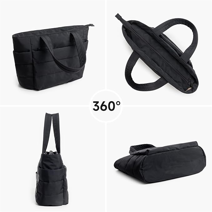 Borsa Tote Trapuntata con Zip Donna